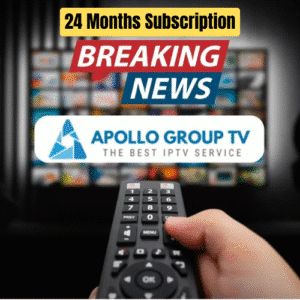 User watching 4K content on Smart TV with apollogrouptv Elite Premium Plan.